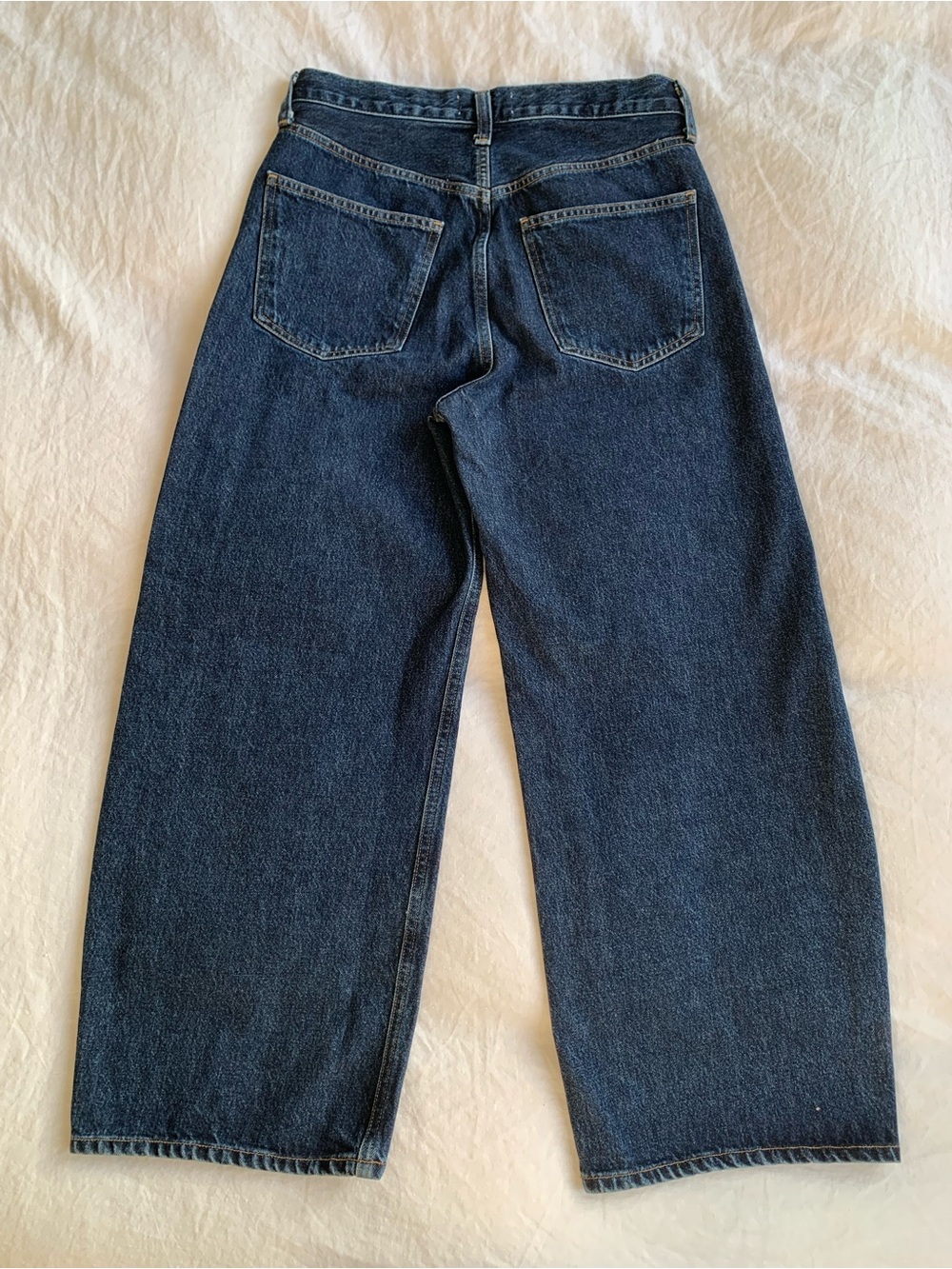 Agolde Low Curve Crop Denim Cotton Jeans Baggy Relaxed Pants Pendulum Dark Wash - Picture 9 of 11